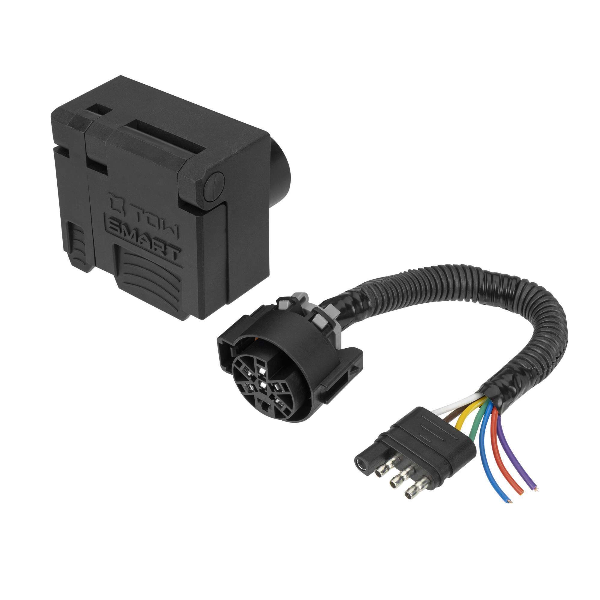 TowSmart, Connector, Vehicle End, 4 Flat to 7 Blade 4 Flat, Connection Location Vehicle Side, Model# 2523